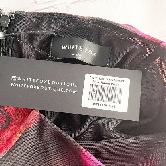 Sheer Mesh Floral 2 Piece Set | Red & Pink Y2K Clubwear Crop Top + Mini Skirt XS - Picture 16 of 16